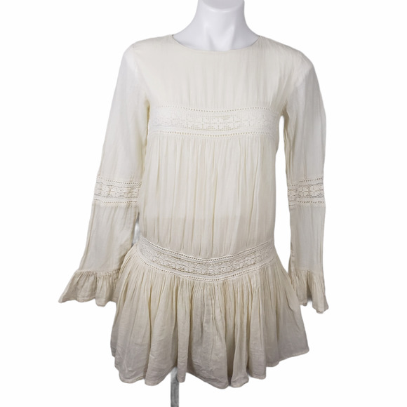 TULAROSA Cream Berkley Prairie Lace Mini Dress XS - Picture 2 of 11